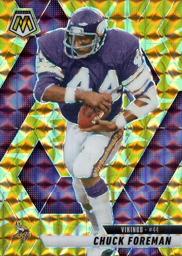 2025 Panini Mosaic Football Reactive Yellow Chuck Foreman #161
