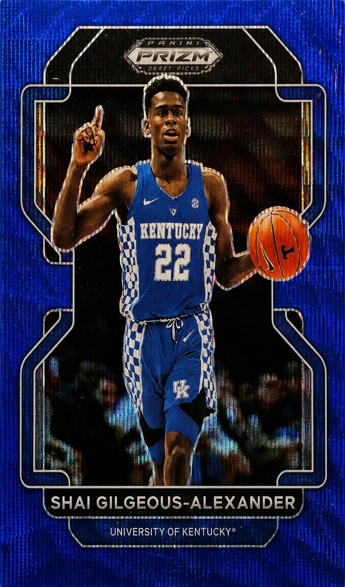 2022 Panini Prizm Draft Picks Basketball Blue Wave Shai Gilgeous-Alexander #43 PSA 10