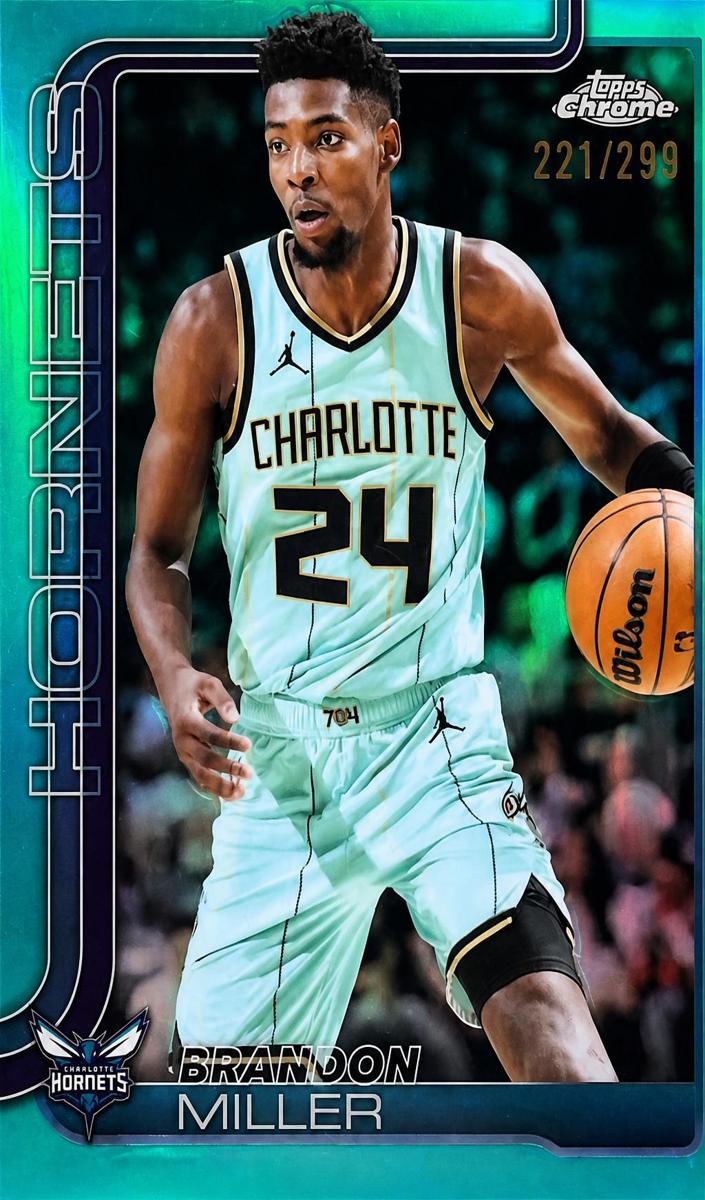 2025 Topps Chrome Basketball Teal Refractor Brandon Miller #89