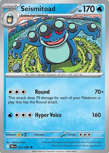 2025 Pokemon Scarlet & Violet Black Bolt Master Ball Seismitoad #21