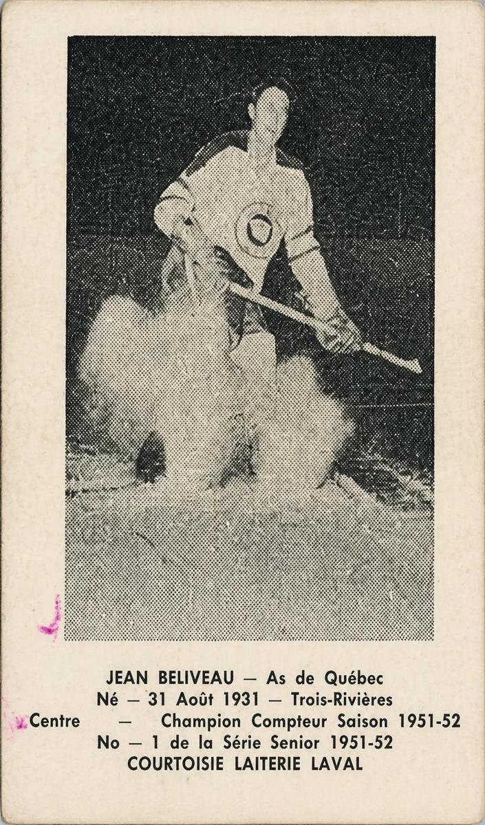 1951 Laval Dairy QSHL Hockey Jean Beliveau #1 PSA 1