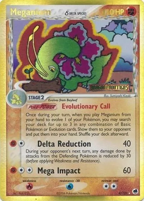 2006 Pokemon EX Dragon Frontiers Reverse Holo Meganium #4