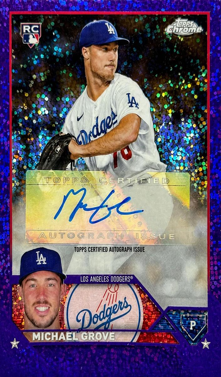 2023 Topps Chrome Update Baseball Purple Speckle Michael Grove #AC-MGR PSA 10