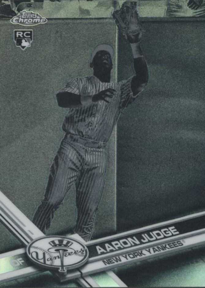 2017 Topps Chrome Baseball Negative Refractor - Catching Aaron Judge #169 PSA 10