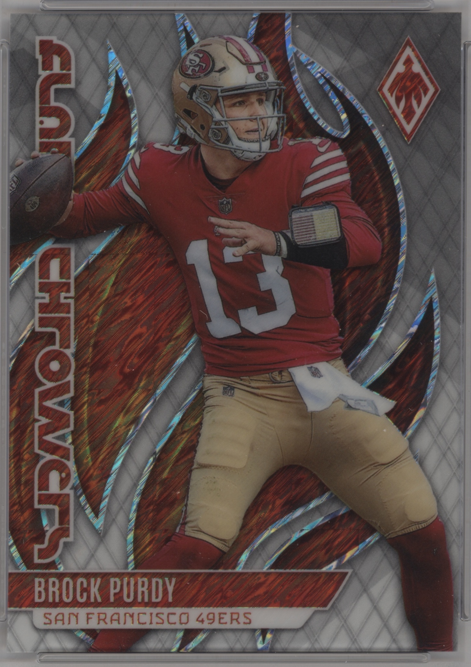 2023 Panini Phoenix Football White Shimmer Brock Purdy #FLA-12