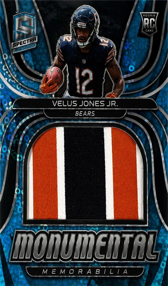 2022 Panini Spectra Football Neon Blue Velus Jones Jr. #MME-VJO