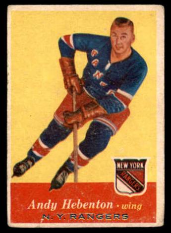 1957 Topps Hockey Andy Hebenton #58