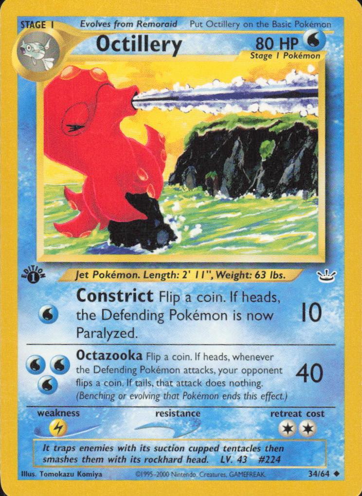 2001 Pokemon Neo Revelation 1st Edition Octillery #34 PSA 9