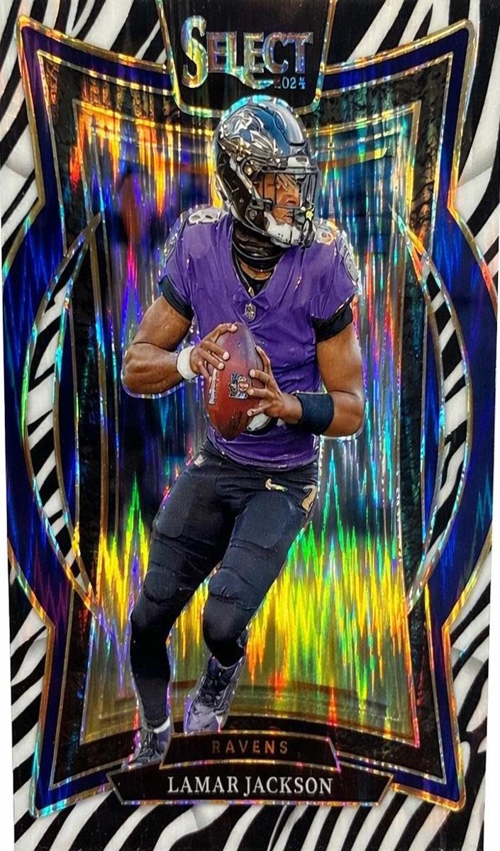 2024 Panini Select Football Zebra Shock Lamar Jackson #35