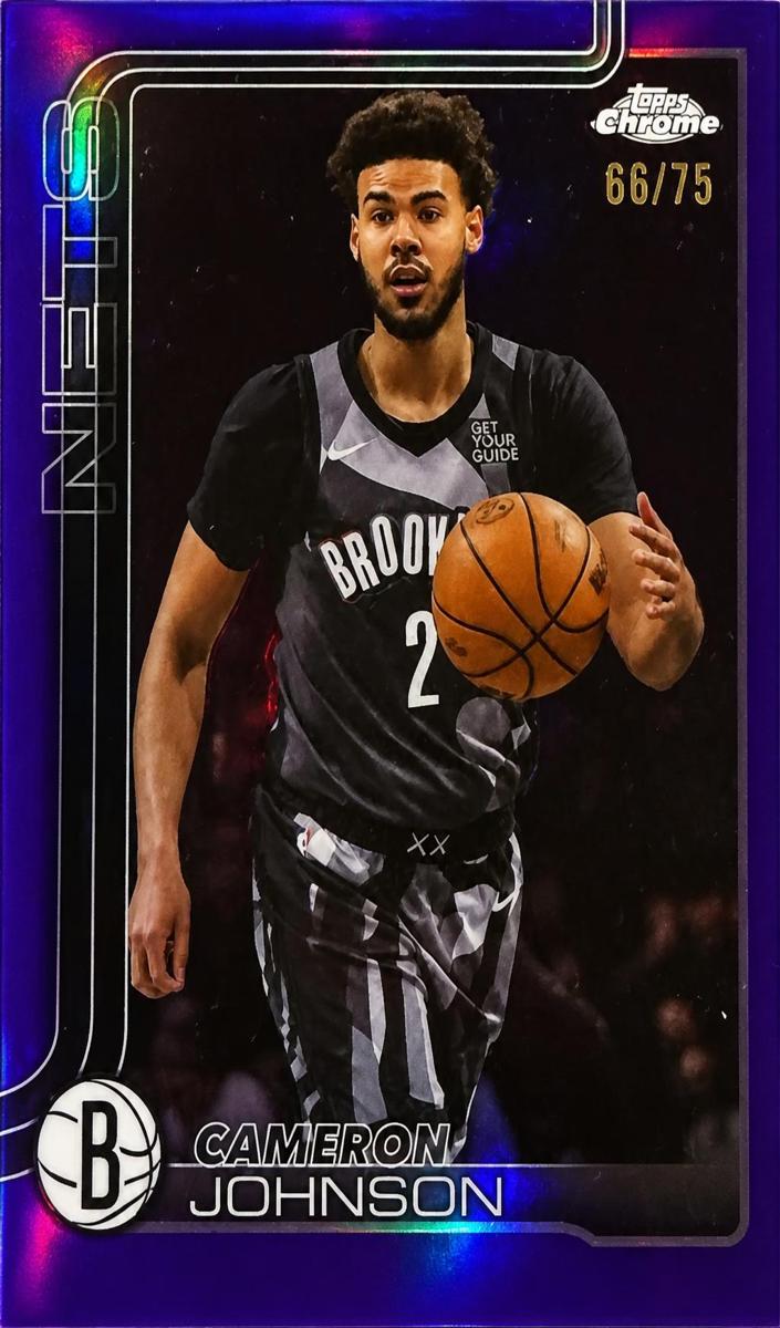 2025 Topps Chrome Basketball Pulsar Purple Refractor Cameron Johnson #84