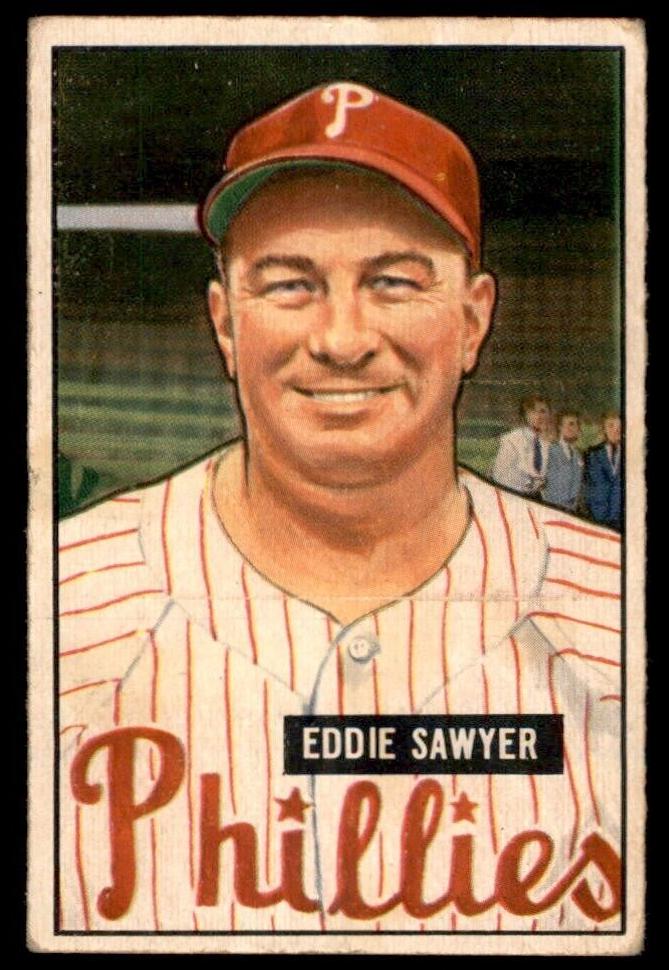 1951 Bowman Baseball Eddie Sawyer #184 PSA 6