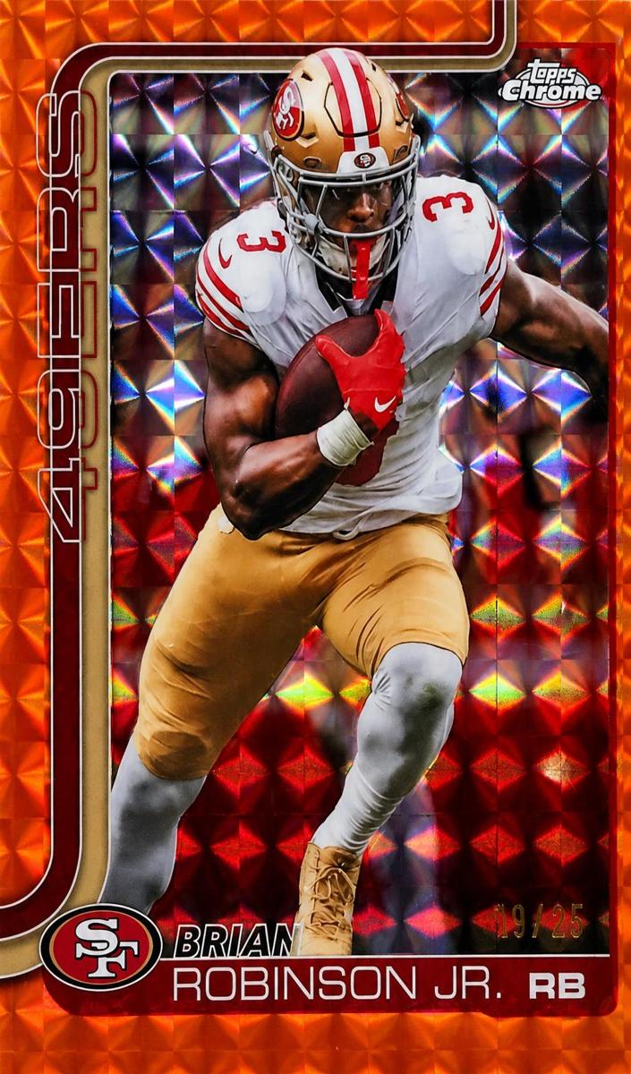 2025 Topps Chrome Football Orange Geometric Refractor Brian Robinson Jr. #296