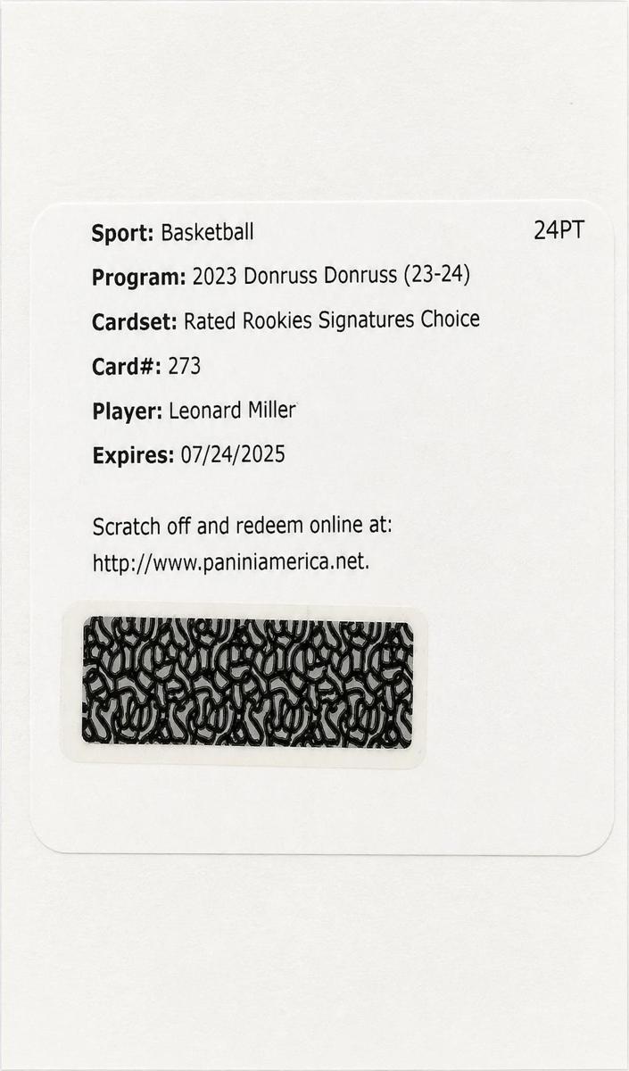 2023 Panini Donruss Basketball Choice Leonard Miller #273