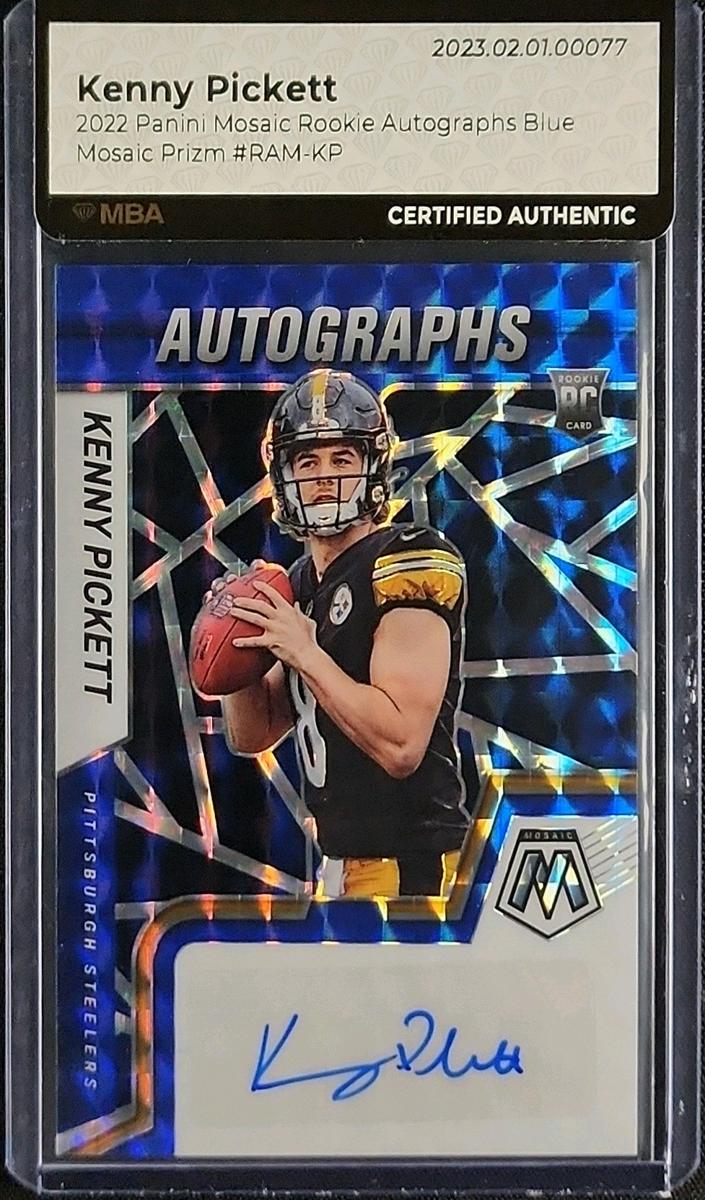 2022 Panini Mosaic Football Blue Kenny Pickett #RAM-KP SGC 9.5