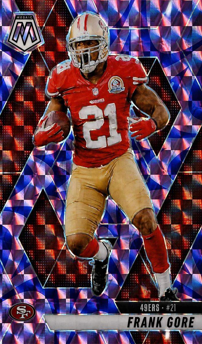 2025 Panini Mosaic Football Reactive Purple Frank Gore #137