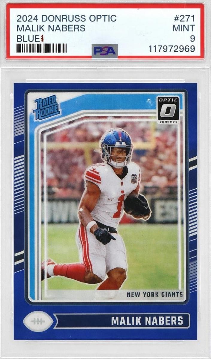 2024 Donruss Optic Football Blue Malik Nabers #271 PSA 10
