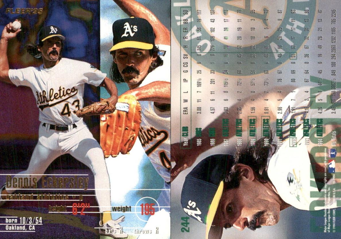 1995 Fleer Baseball Dennis Eckersley #244 PSA 9