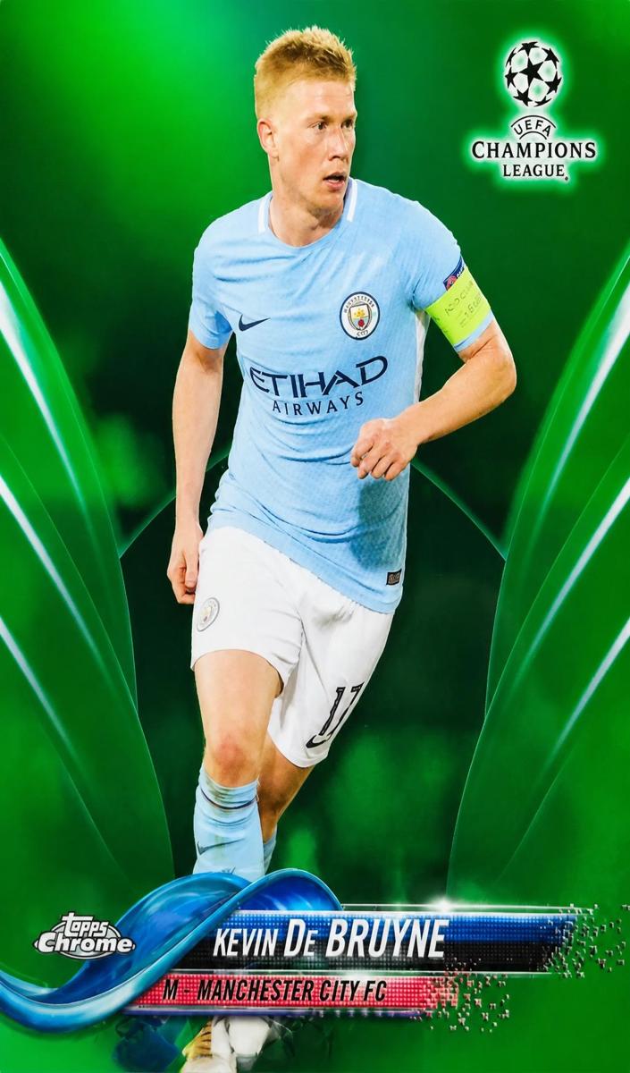 2017 Topps Chrome UEFA Champions League Soccer Green Kevin De Bruyne #69