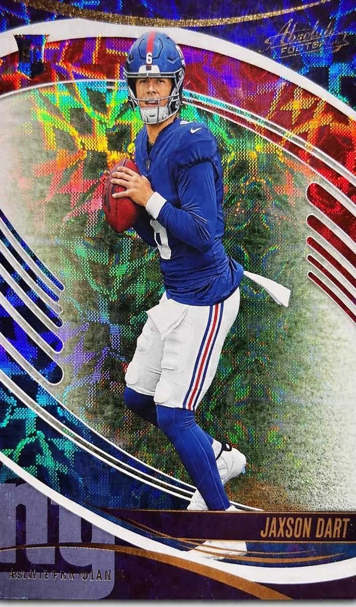 2025 Panini Absolute Football Red, White and Blue Kaleidoscope Jaxson Dart #137 PSA 8