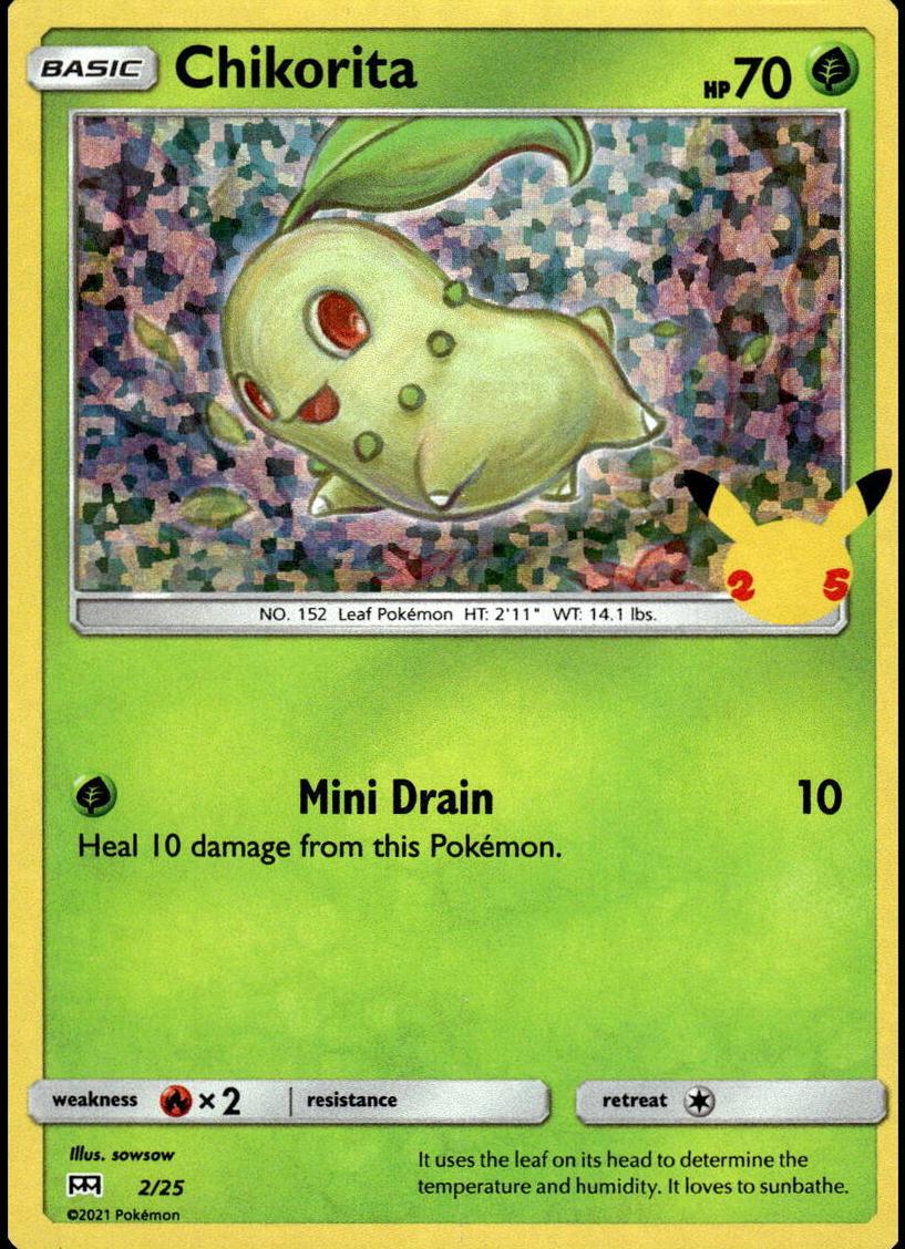 2021 Pokemon McDonald's 25th Anniversary Chikorita #2 PSA 10