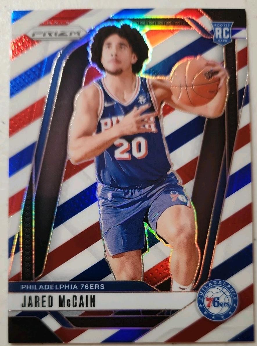 2024 Panini Prizm Basketball Red White and Blue Jared McCain #222 PSA 10