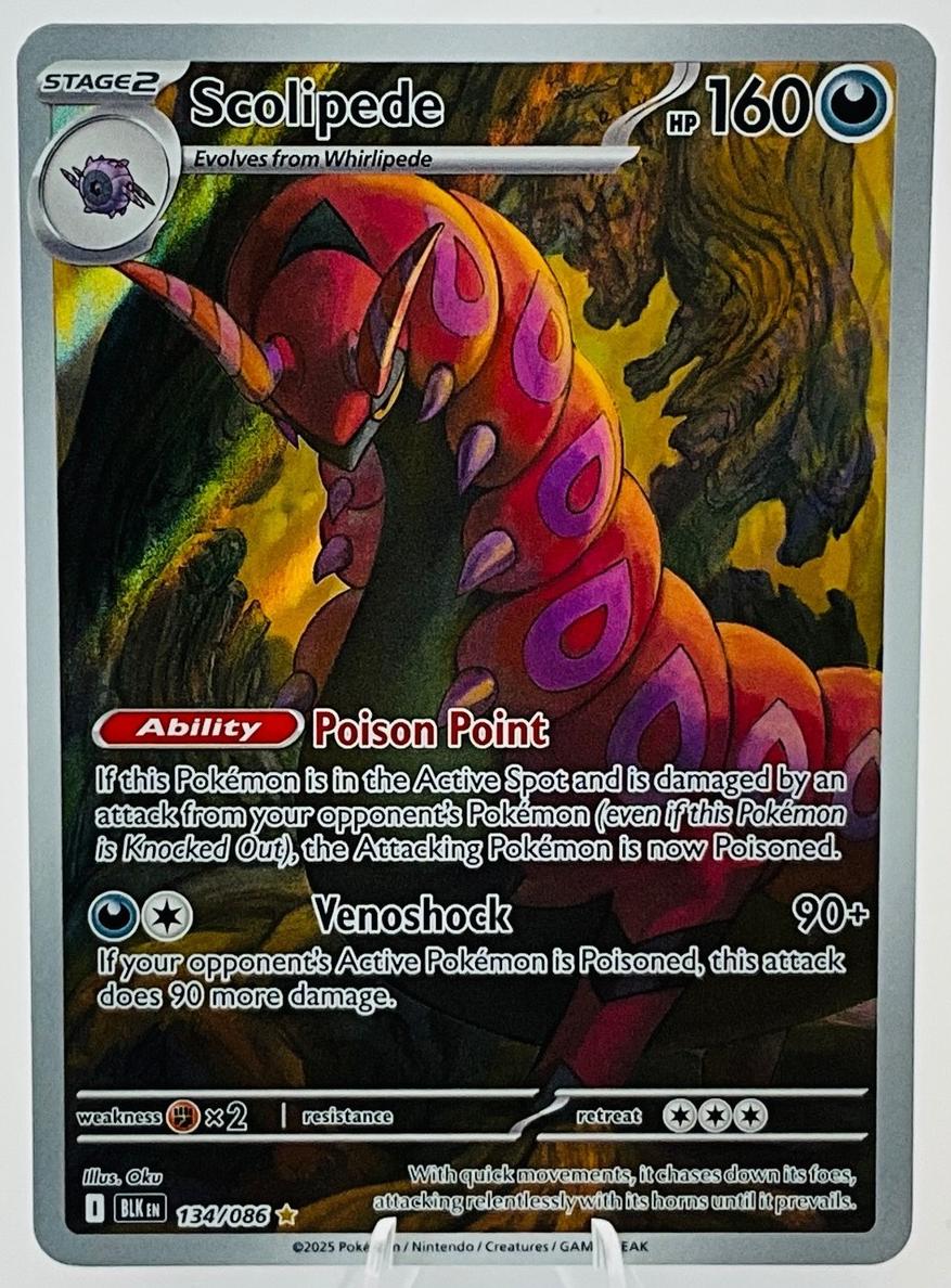 2025 Pokemon Scarlet & Violet Black Bolt Scolipede #134 PSA 9