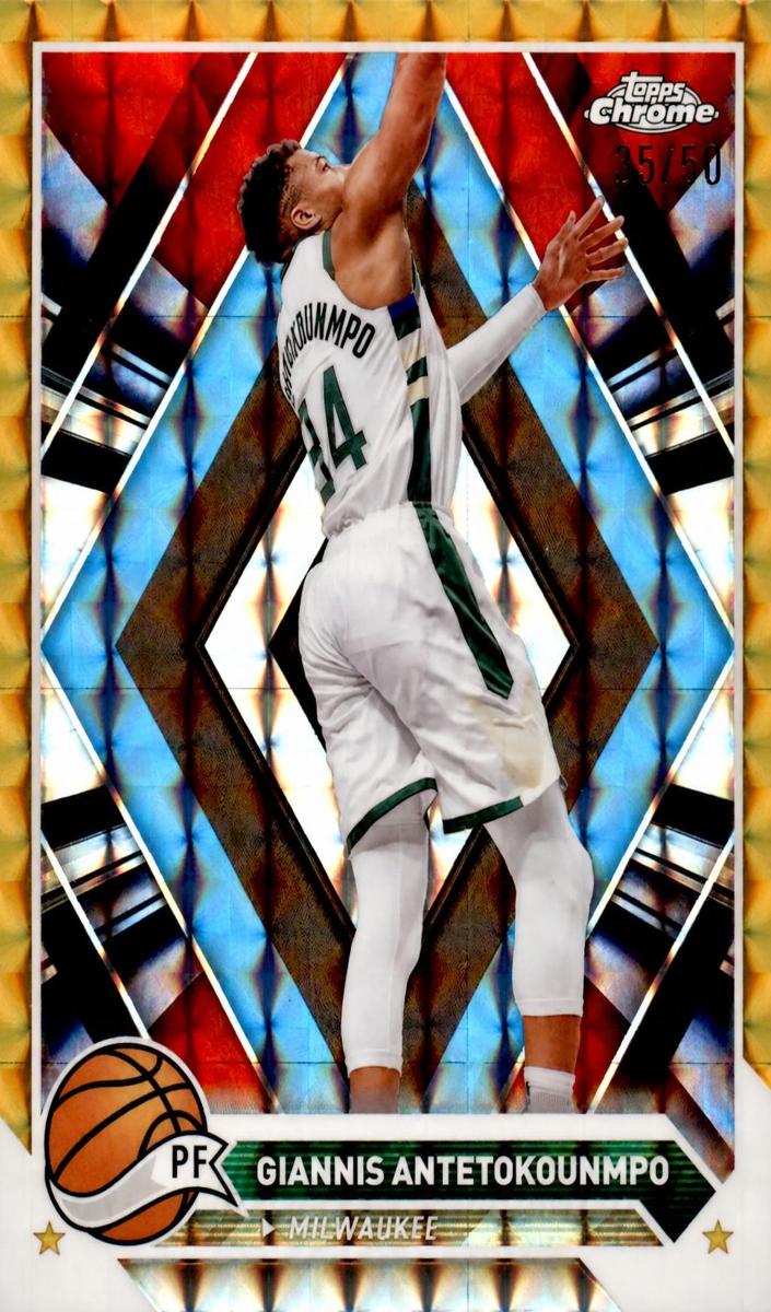 2023 Topps Chrome Basketball Gold Geometric Giannis Antetokounmpo #15 PSA 9