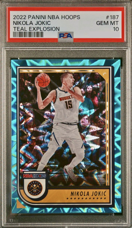 2022 Panini Hoops Basketball Teal Explosion Nikola Jokic #187