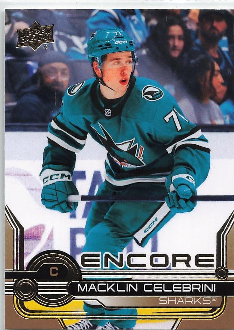 2024 Upper Deck Hockey Gold Macklin Celebrini #E-8 PSA 9