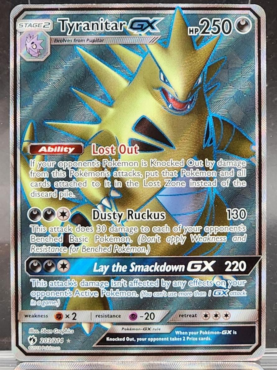 2018 Pokemon Sun & Moon Lost Thunder Tyranitar #203 PSA 10