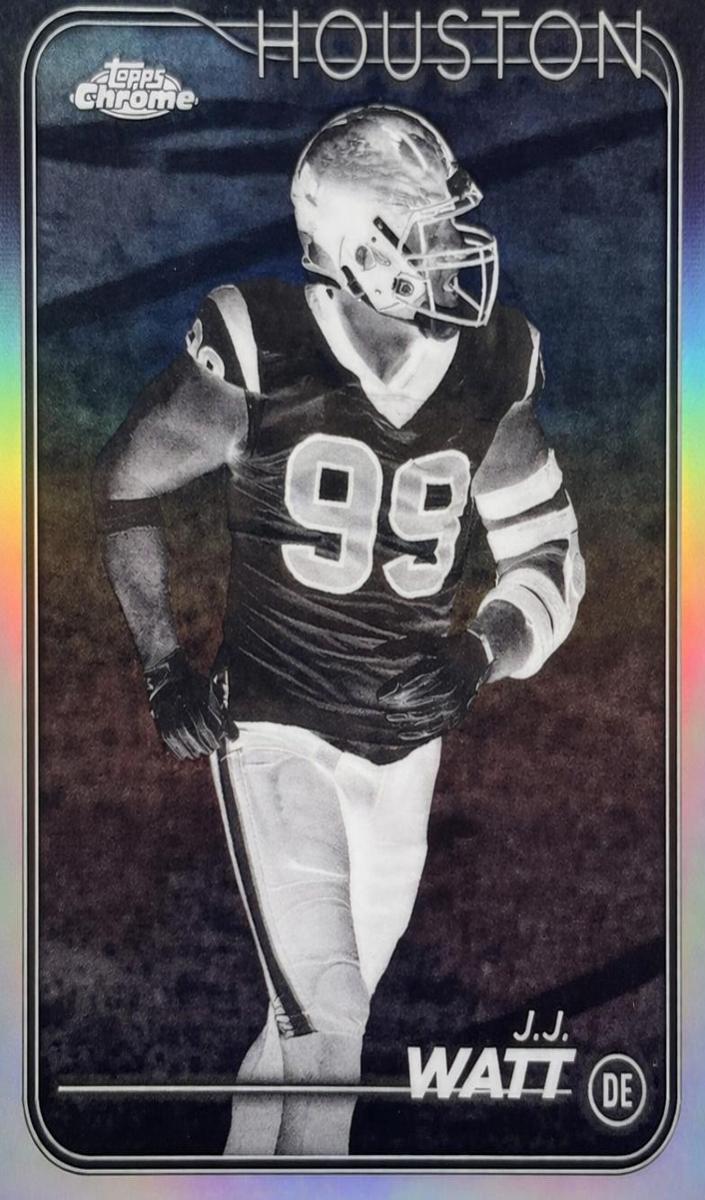2024 Topps Chrome Football Negative Refractor J.J. Watt #82