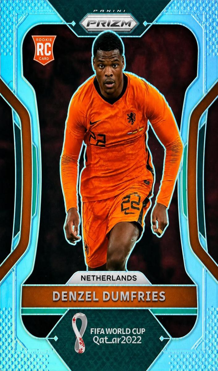 2022 Panini Prizm FIFA World Cup Qatar Soccer Silver Denzel Dumfries #154