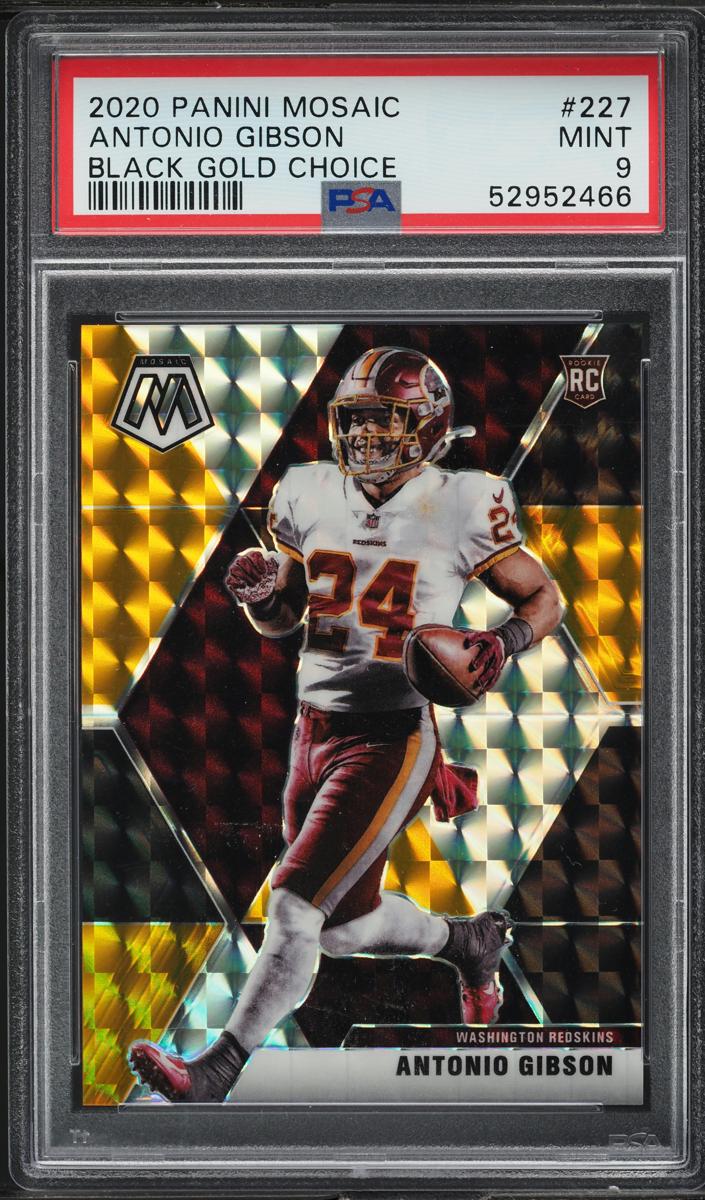 2020 Panini Mosaic Football Choice Black Gold Antonio Gibson #227 PSA 9