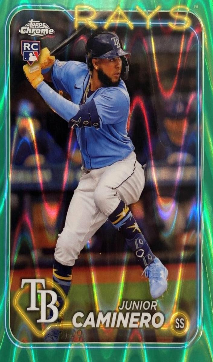 2024 Topps Chrome Baseball Green Raywave Junior Caminero #213