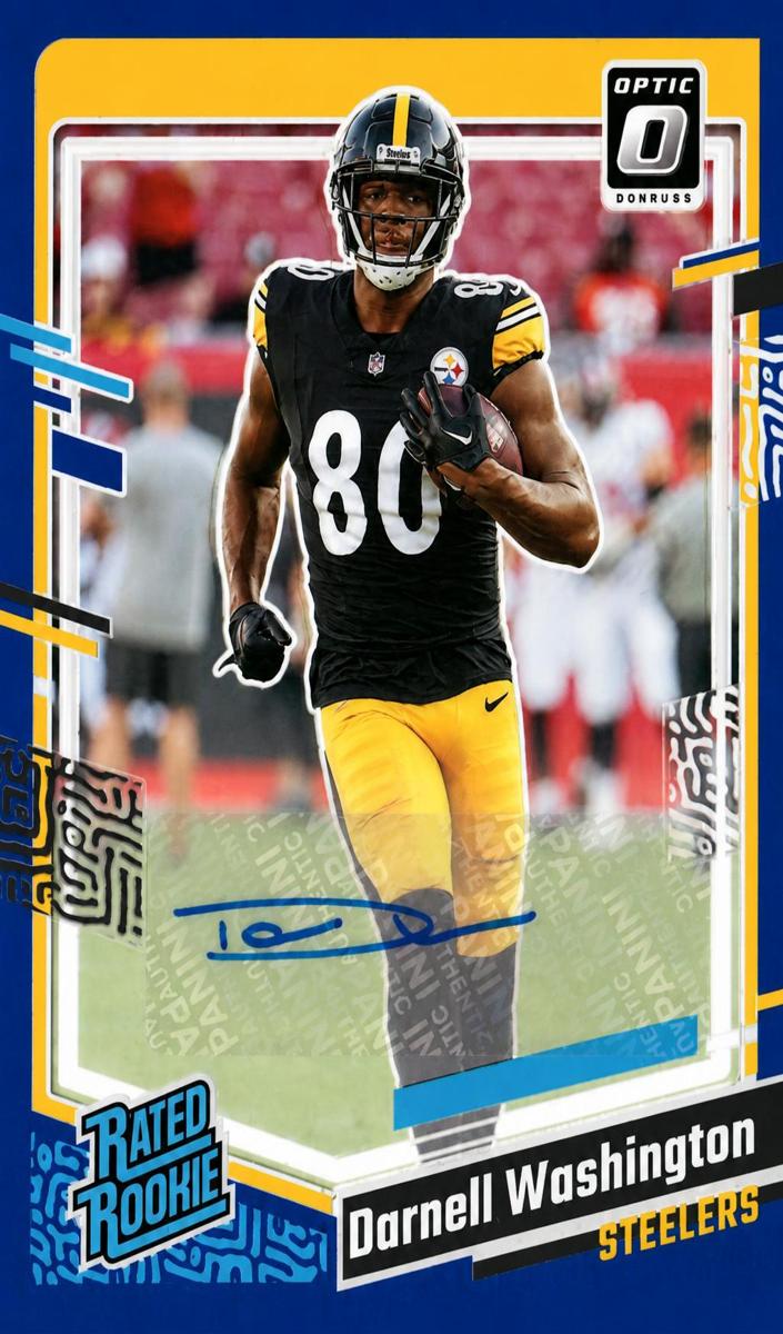 2023 Donruss Optic Football Blue Darnell Washington #286 PSA 8.5