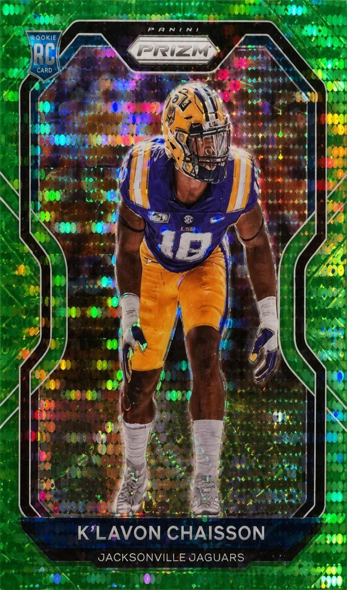 2020 Panini Prizm Football Neon Green Pulsar Prizm K'Lavon Chaisson #352 PSA 9