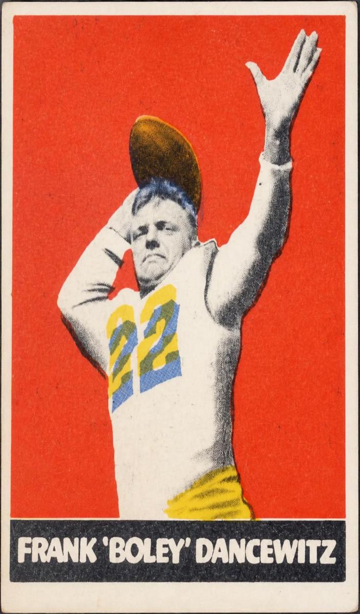 1948 Leaf Football Blue Jersey Numbers Frank Dancewicz #38