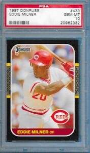 1987 Donruss Baseball Eddie Milner #433 PSA 10