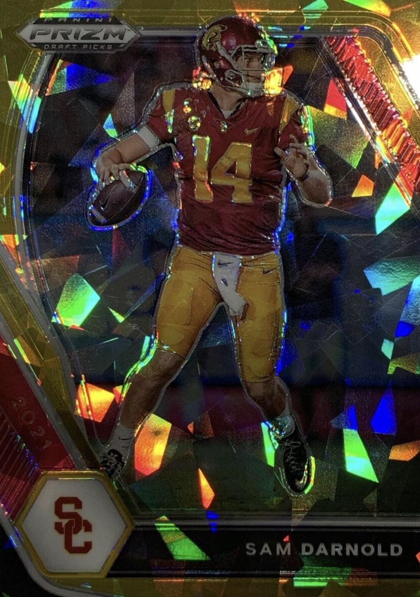 2021 Panini Prizm Draft Picks Football Gold Ice Prizm Sam Darnold #29
