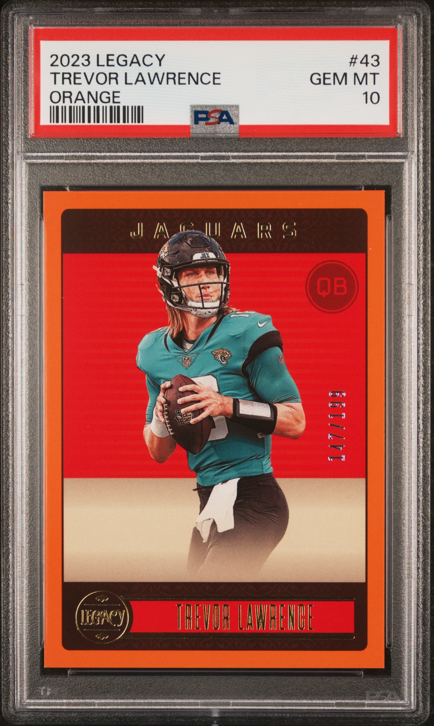 2023 Panini Legacy Football Orange Trevor Lawrence #43 PSA 8