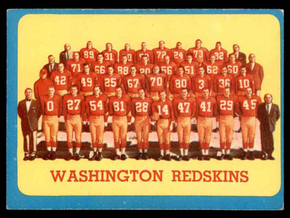 1963 Topps Football Washington Redskins #169 PSA 8