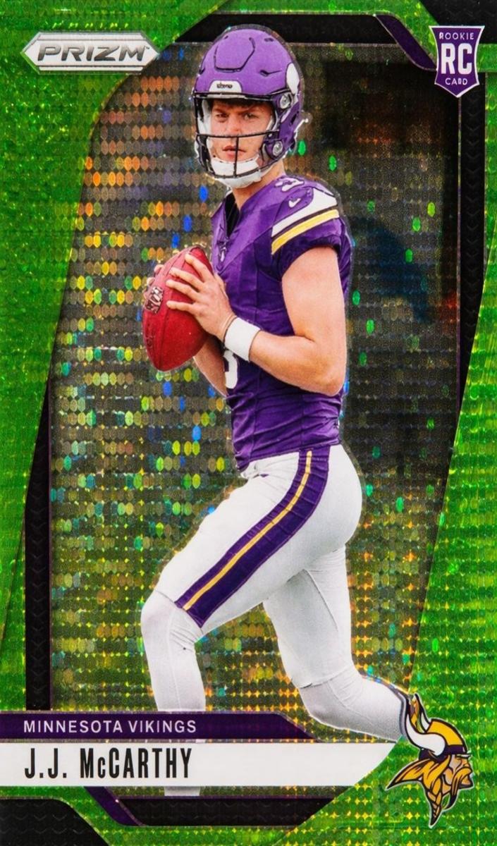 2024 Panini Prizm Football Green Shimmer J.J. McCarthy #400 BGS 8