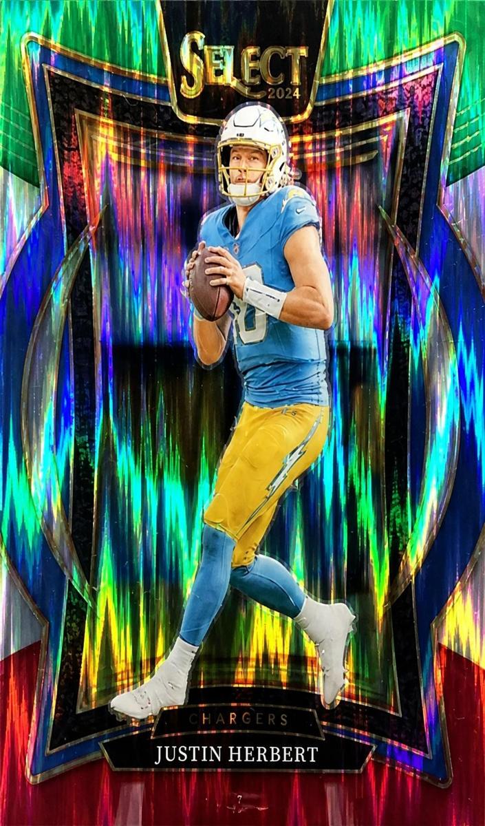 2024 Panini Select Football Green and Red Shock Justin Herbert #41