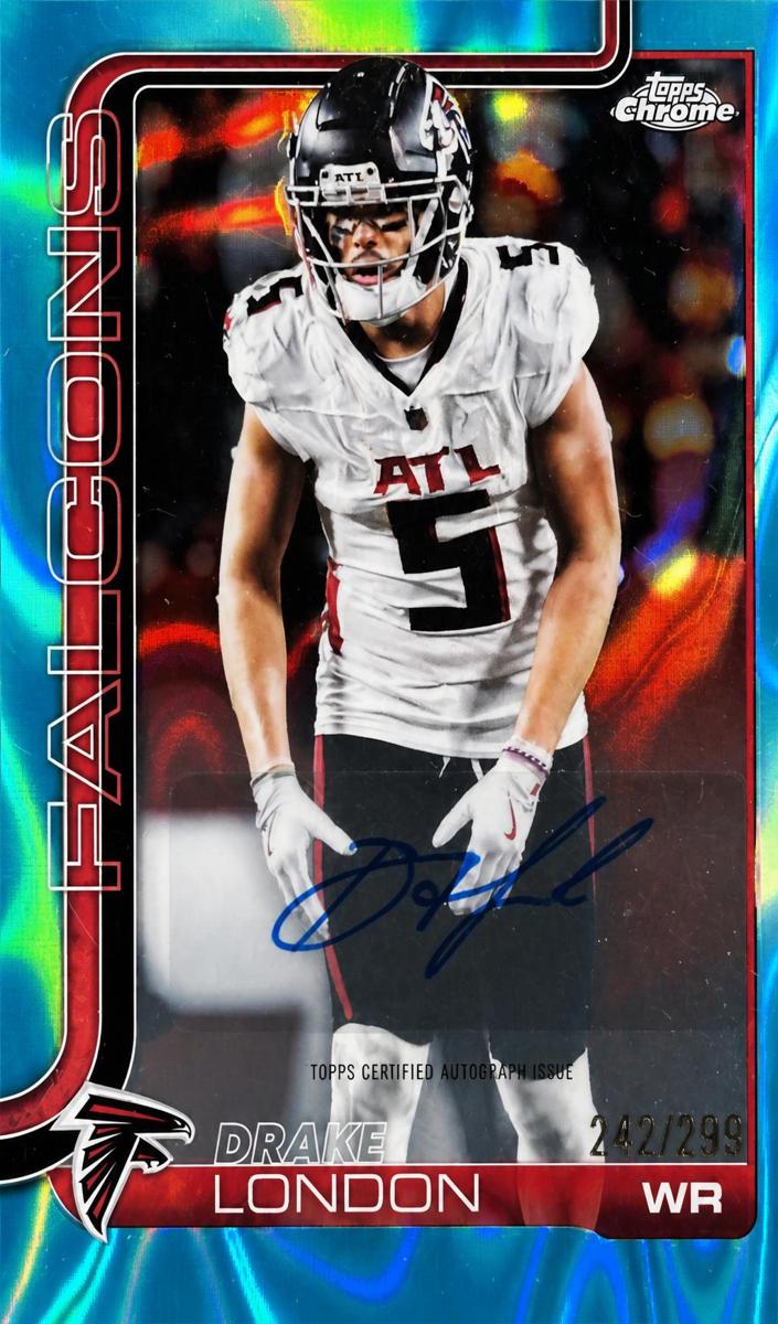2025 Topps Chrome Football Teal Lava Refractor Drake London #BA-DL