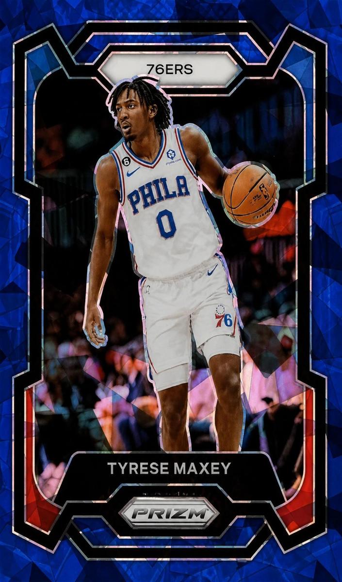 2023 Panini Prizm Basketball Blue Ice Tyrese Maxey #15 PSA 10