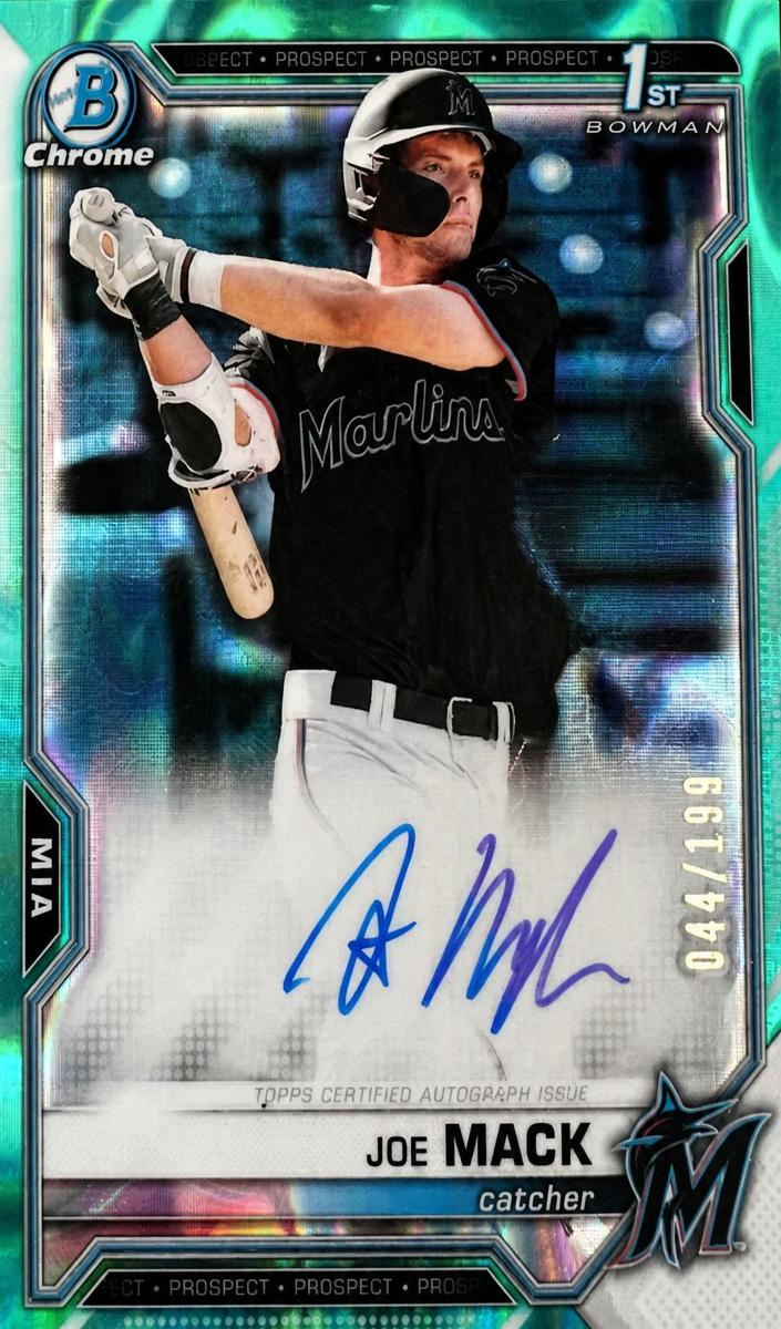 2021 Bowman Draft Baseball Aqua Lava Joe Mack #CDA-JMA