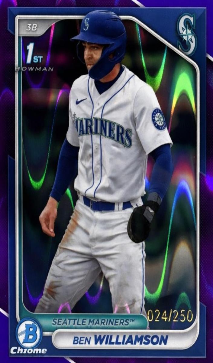 2024 Bowman Chrome Prospects Baseball Purple Raywave Ben Williamson #BCP-67