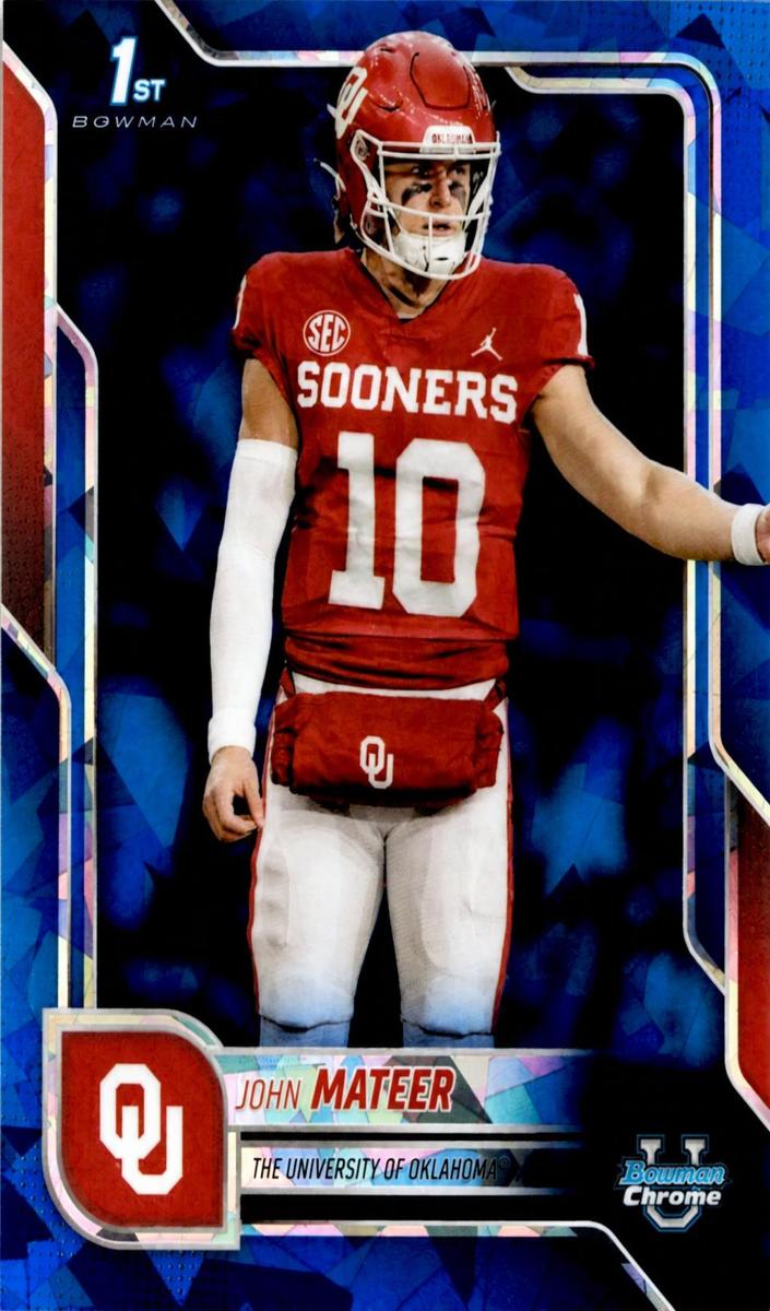 2025 Bowman Chrome University Sapphire Football John Mateer #1 SGC 9.5