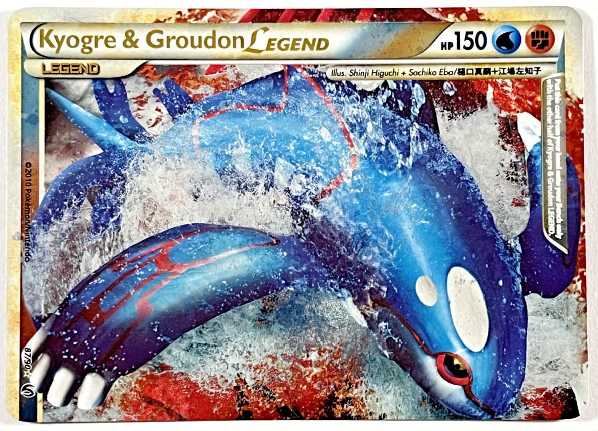 2010 Pokemon HeartGold & SoulSilver Undaunted Kyogre & Groudon LEGEND #87 PSA 7