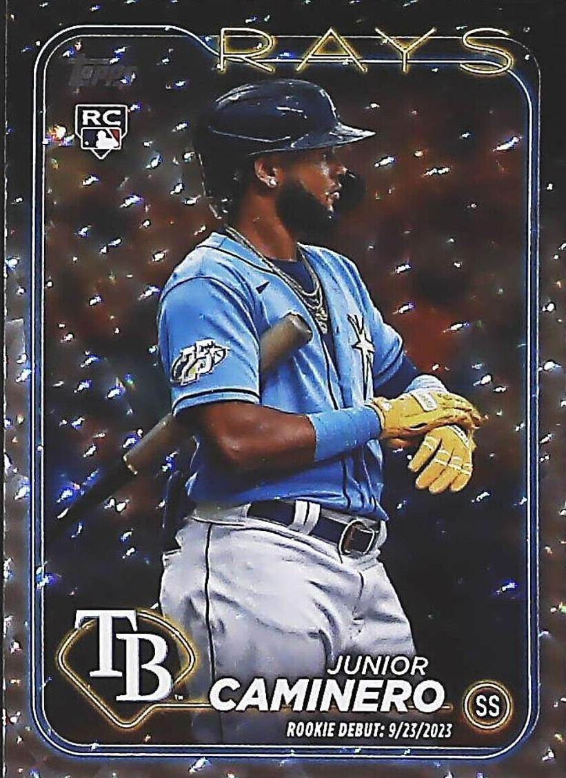 2024 Topps Update Baseball Silver Crackle Foilboard Junior Caminero #US223 PSA 9
